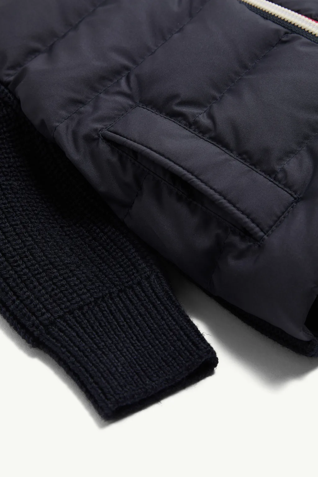 Padded Wool Zip-Up Cardigan