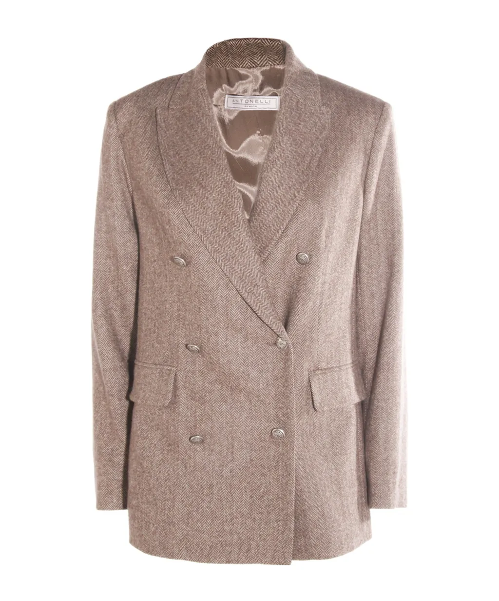 Antonelli Firenze Double-Breasted Long-Sleeved Jacket