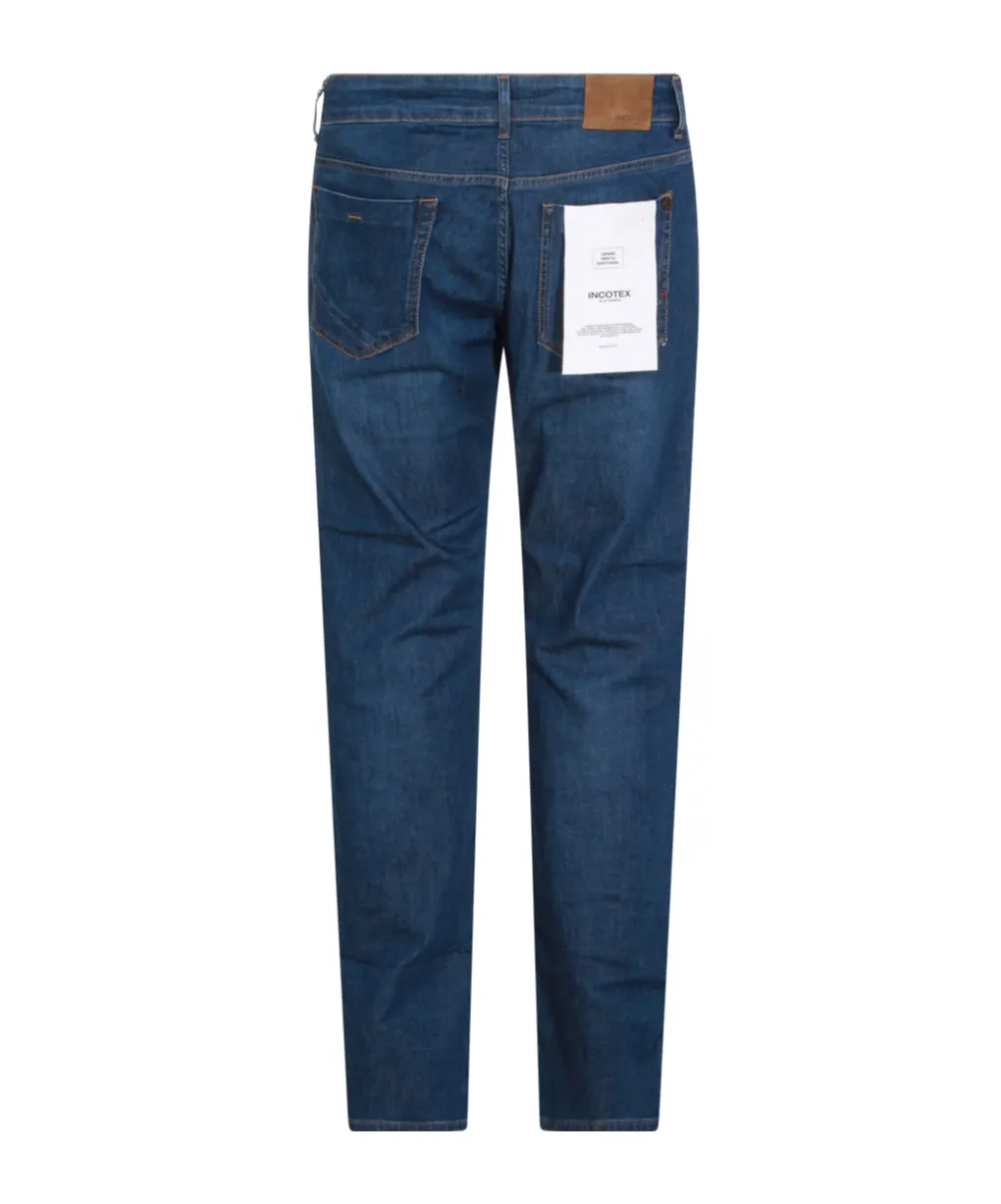 Incotex Blue Division Logo Patch Straight-Leg Jeans