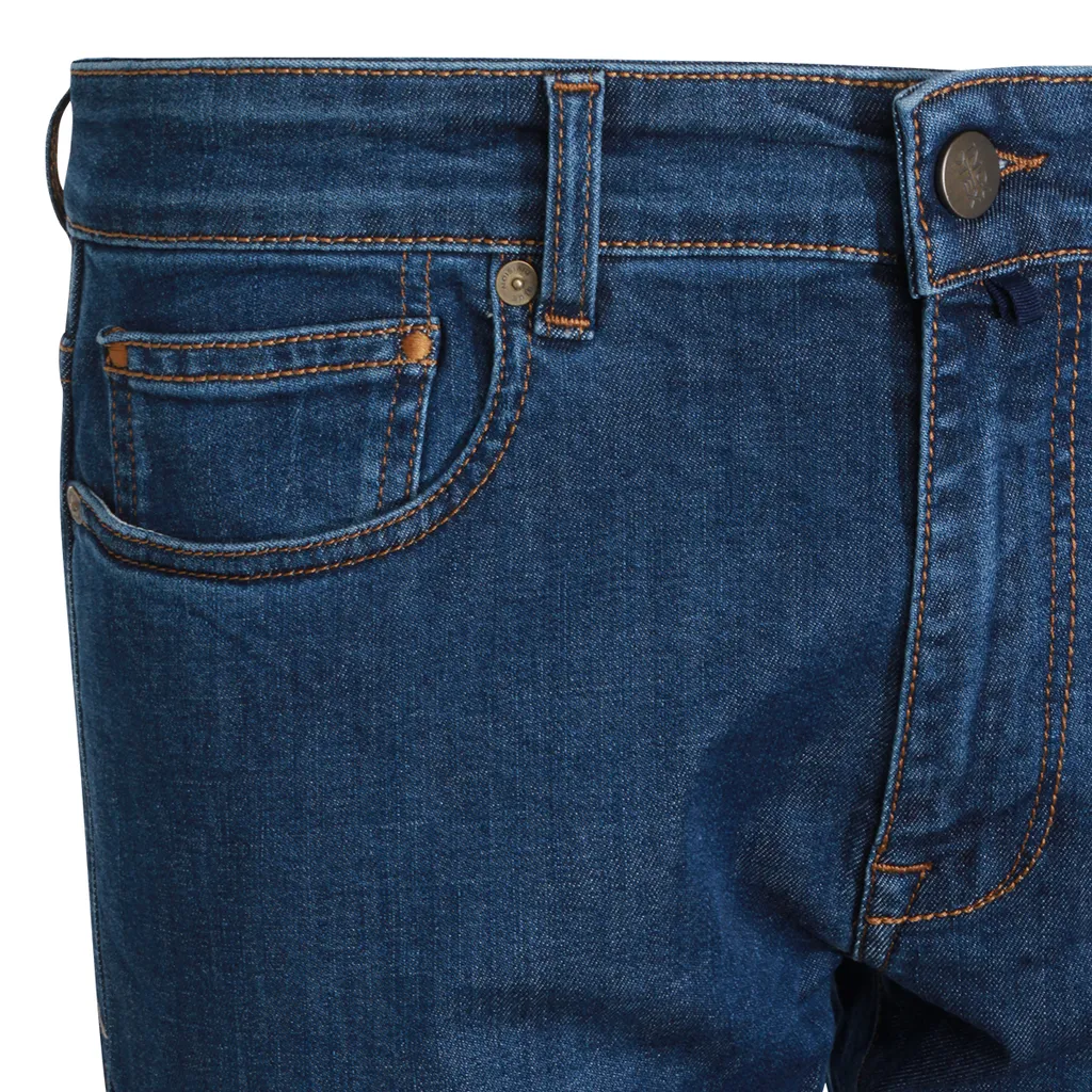 Incotex Blue Division Logo Patch Straight-Leg Jeans