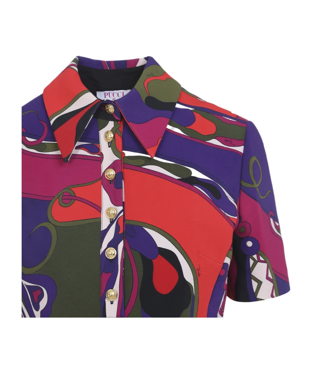 Pucci Abstract-Printed Short-Sleeved Dress