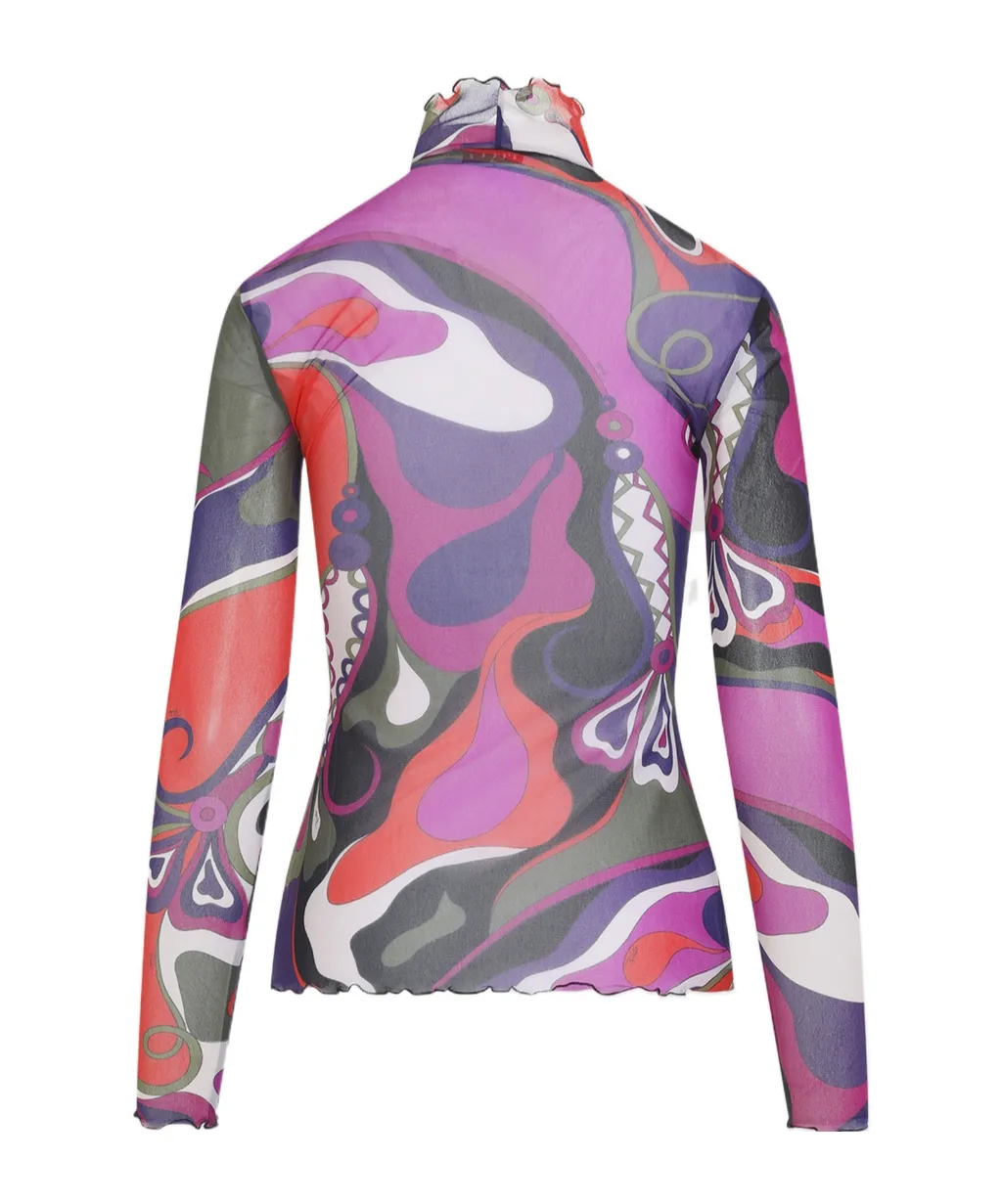 Emilio Pucci Printed Tulle Top