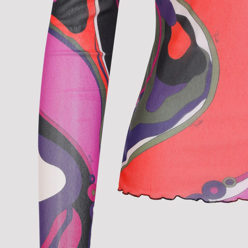 Emilio Pucci Printed Tulle Top