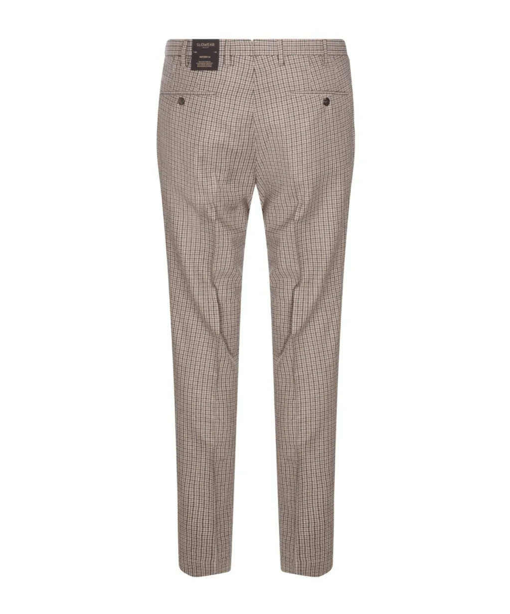 Pleated Checked Trousers