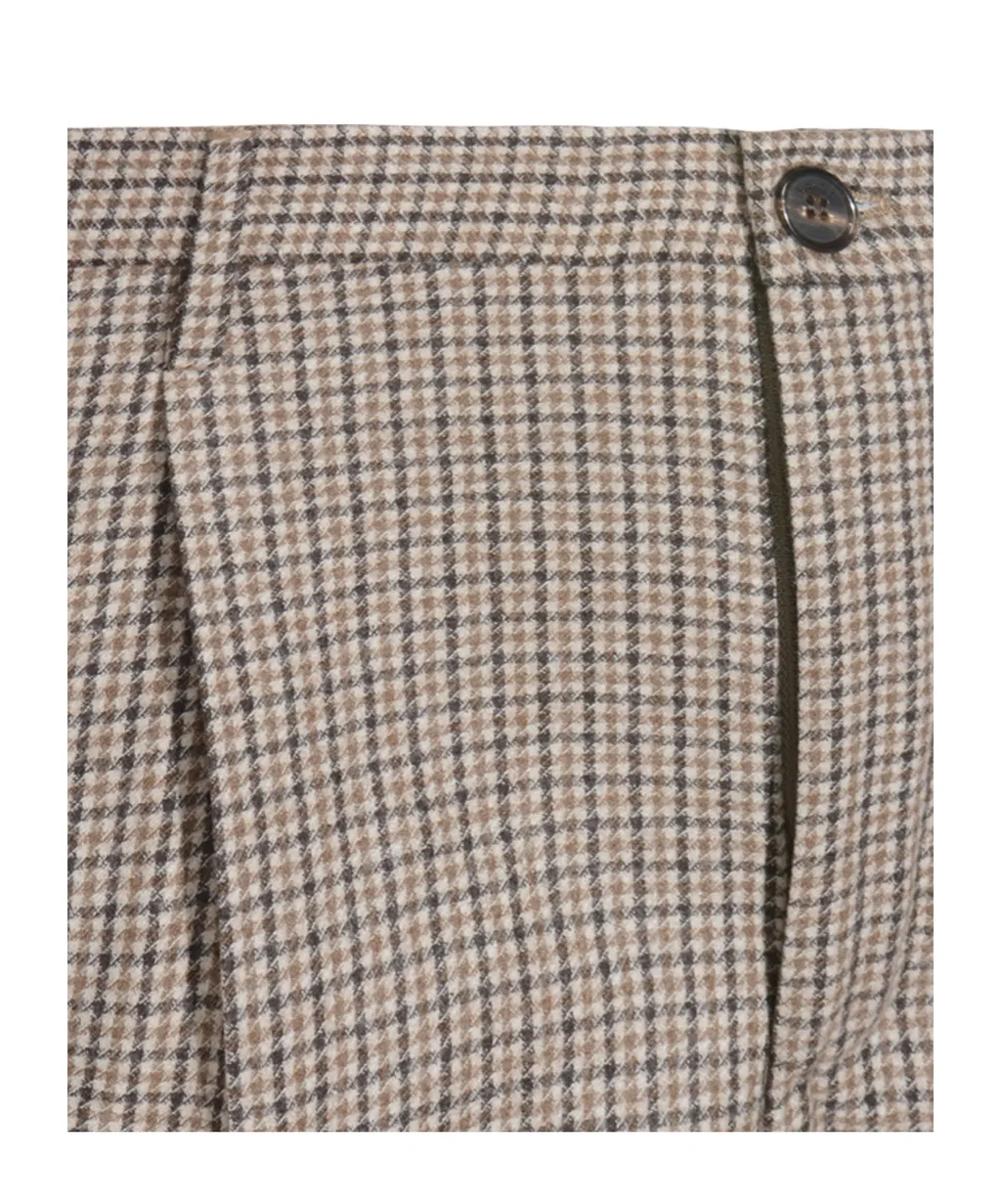 Pleated Checked Trousers