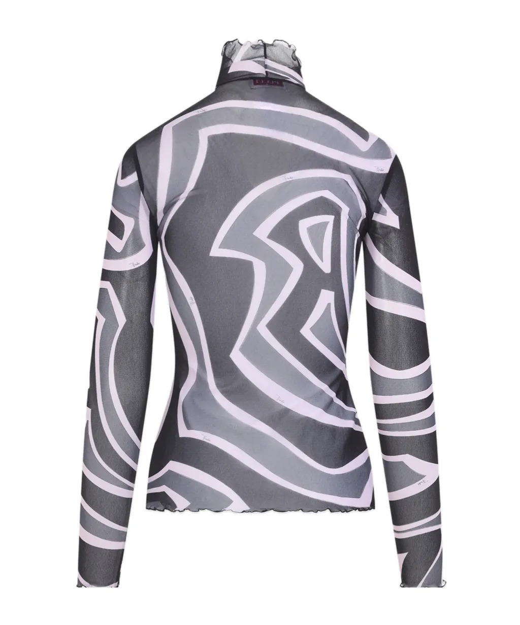 Pucci Abstract Printed High Neck Top