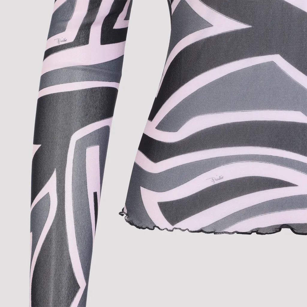 Pucci Abstract Printed High Neck Top