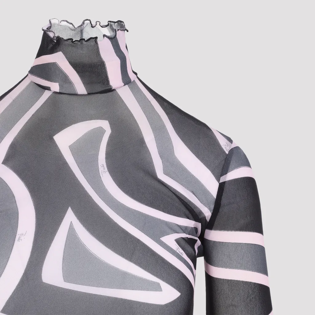 Pucci Abstract Printed High Neck Top