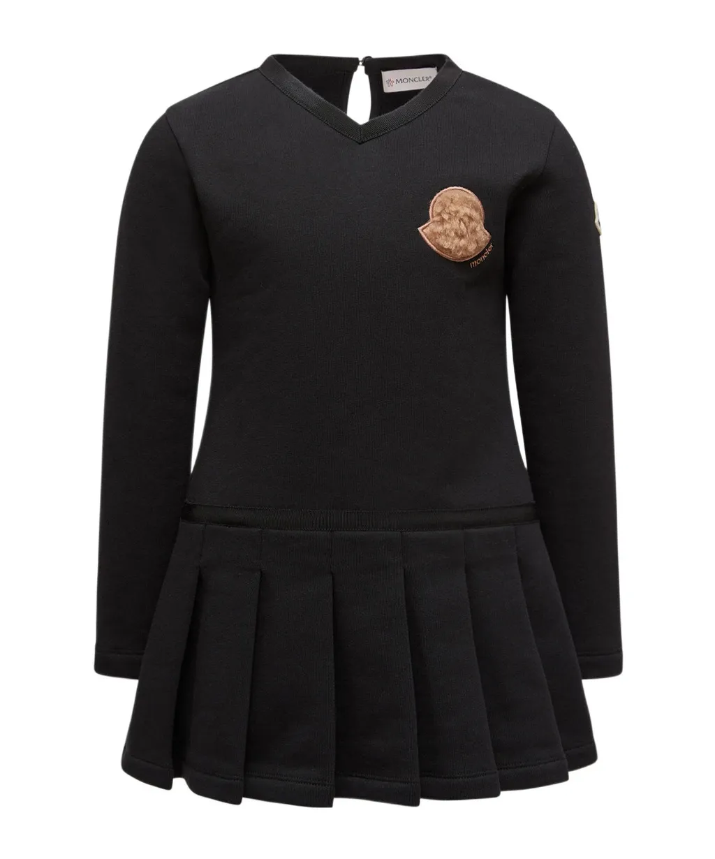 Teddy Logo Pleated Cotton Dress