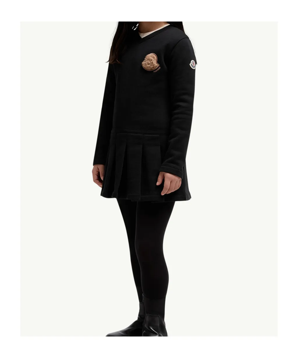 Teddy Logo Pleated Cotton Dress