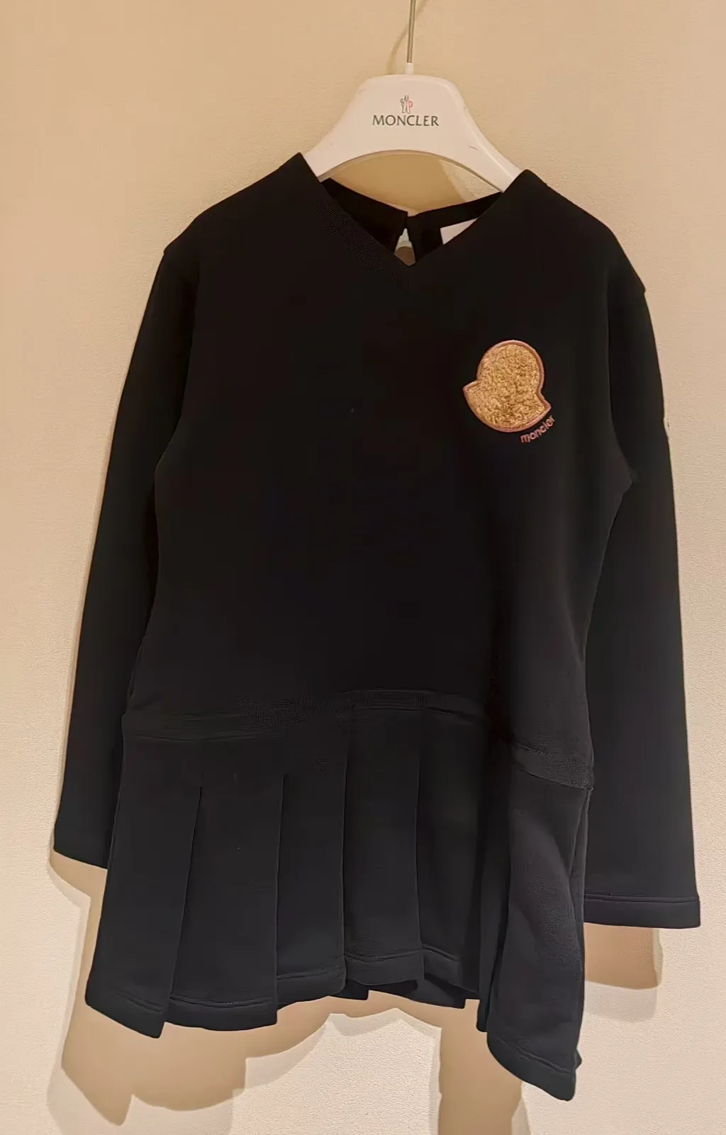 Teddy Logo Pleated Cotton Dress