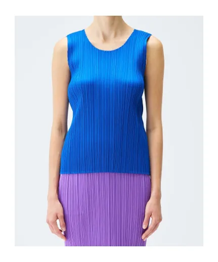 Pleats Please Issey Miyake Crewneck Sleeveless Top