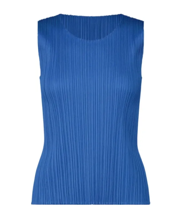 Pleats Please Issey Miyake Crewneck Sleeveless Top