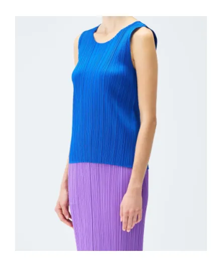 Pleats Please Issey Miyake Crewneck Sleeveless Top
