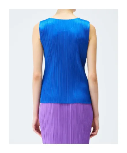 Pleats Please Issey Miyake Crewneck Sleeveless Top