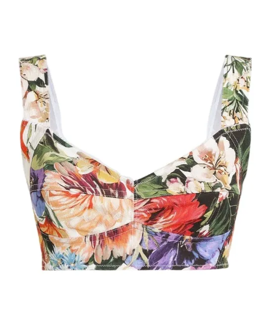 Floral-Print Bralette Top