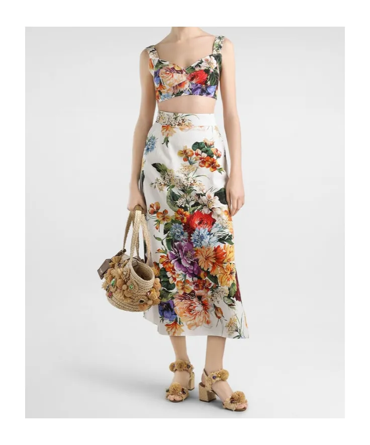 Floral-Print Bralette Top
