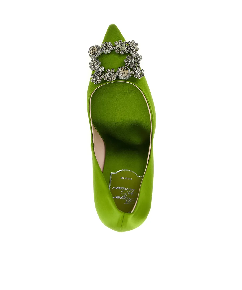 100Mm Flower-Strass Heeled Pumps