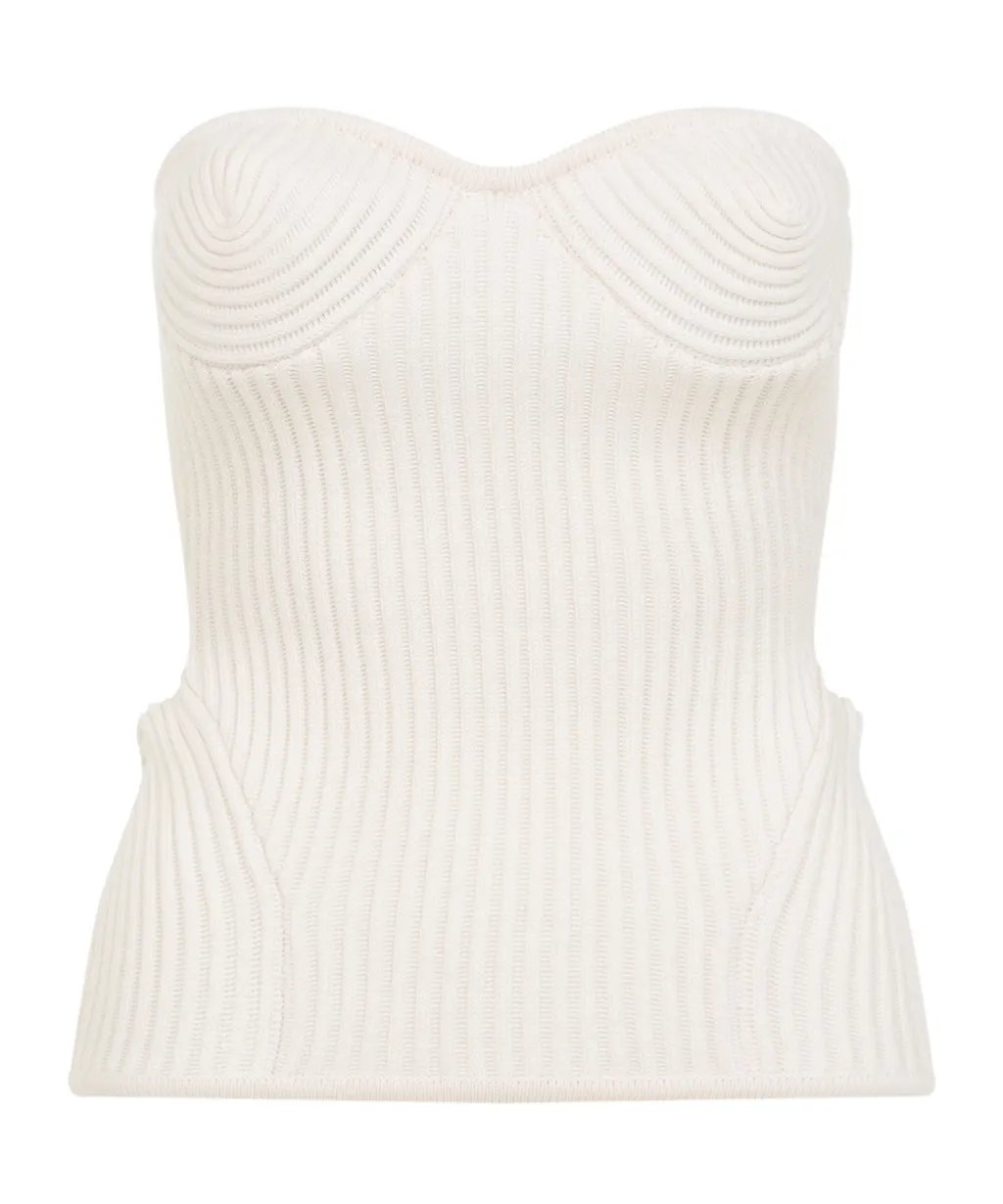 Stretch Merino Wool Ribbed Corset