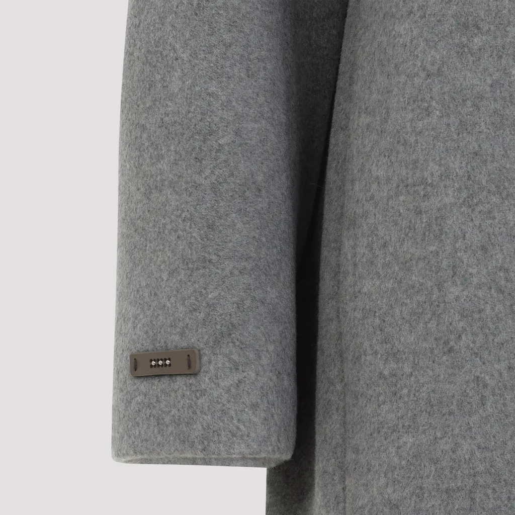 Single-Breasted Wool Coat
