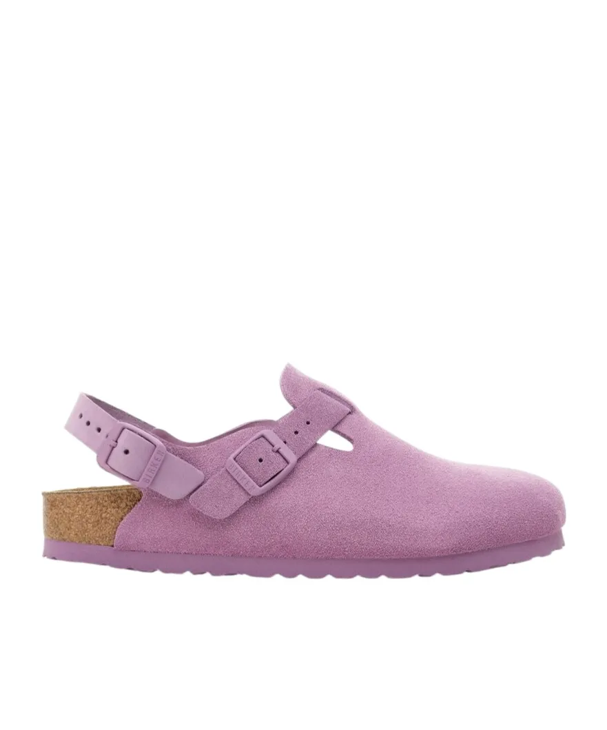 Tokio Buckle-Strap Suede Sandals