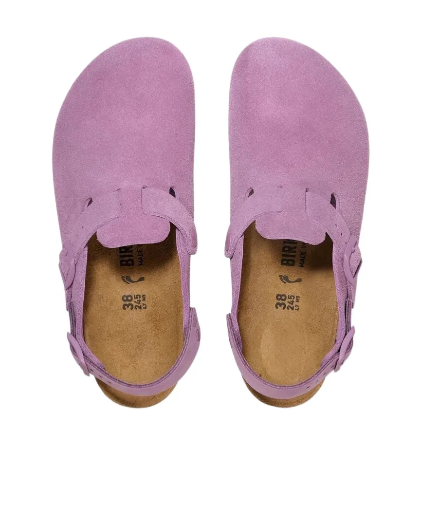 Tokio Buckle-Strap Suede Sandals