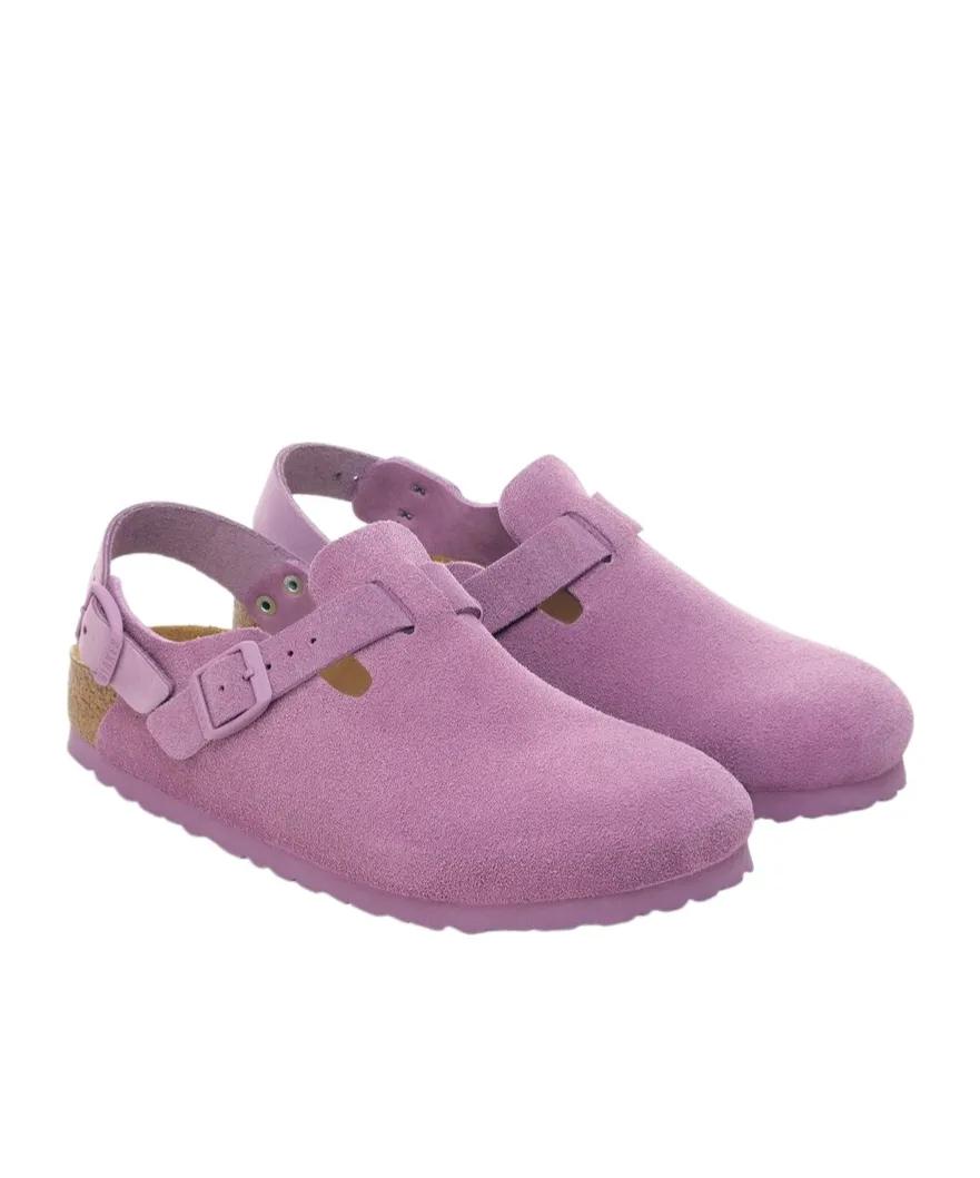 Tokio Buckle-Strap Suede Sandals