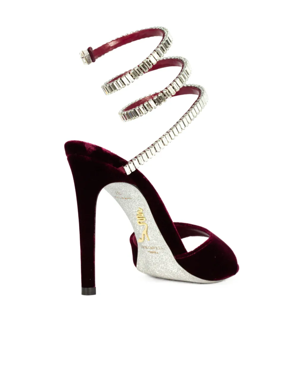 René Caovilla Spark Velvet Sandals