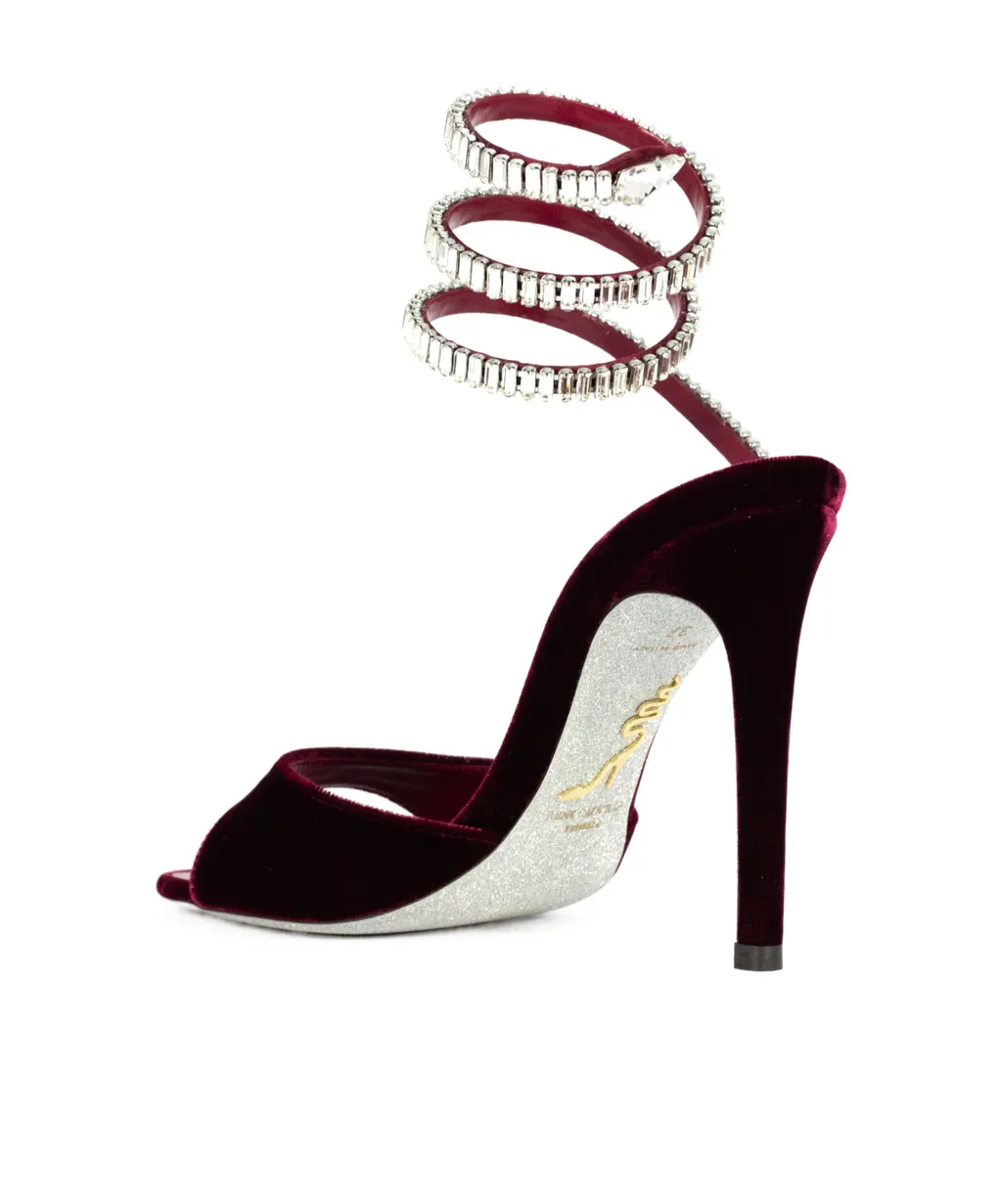 René Caovilla Spark Velvet Sandals