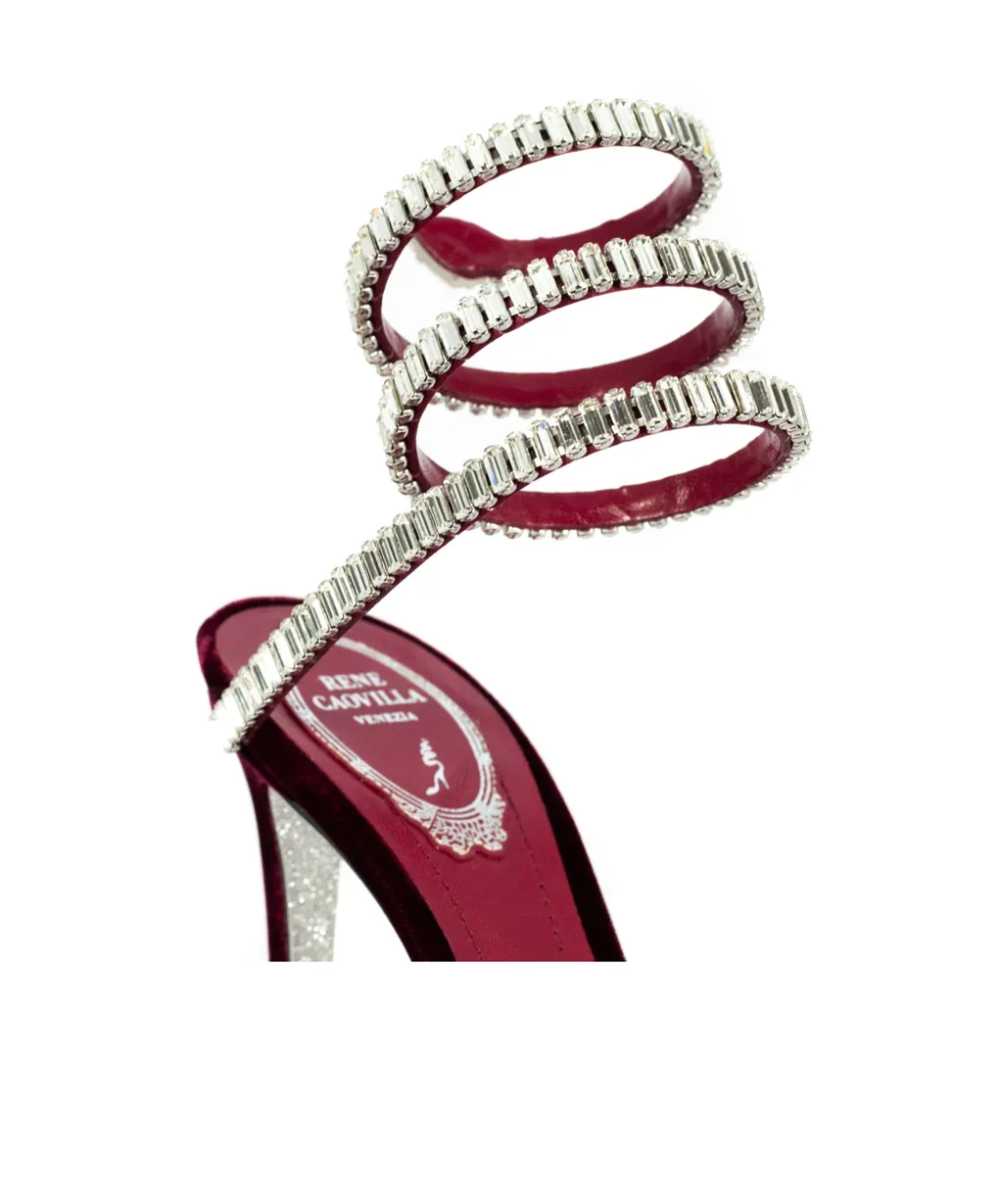 René Caovilla Spark Velvet Sandals