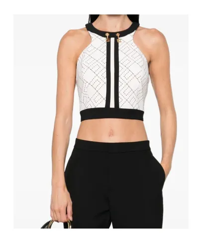Monogram-Pattern Halterneck Top