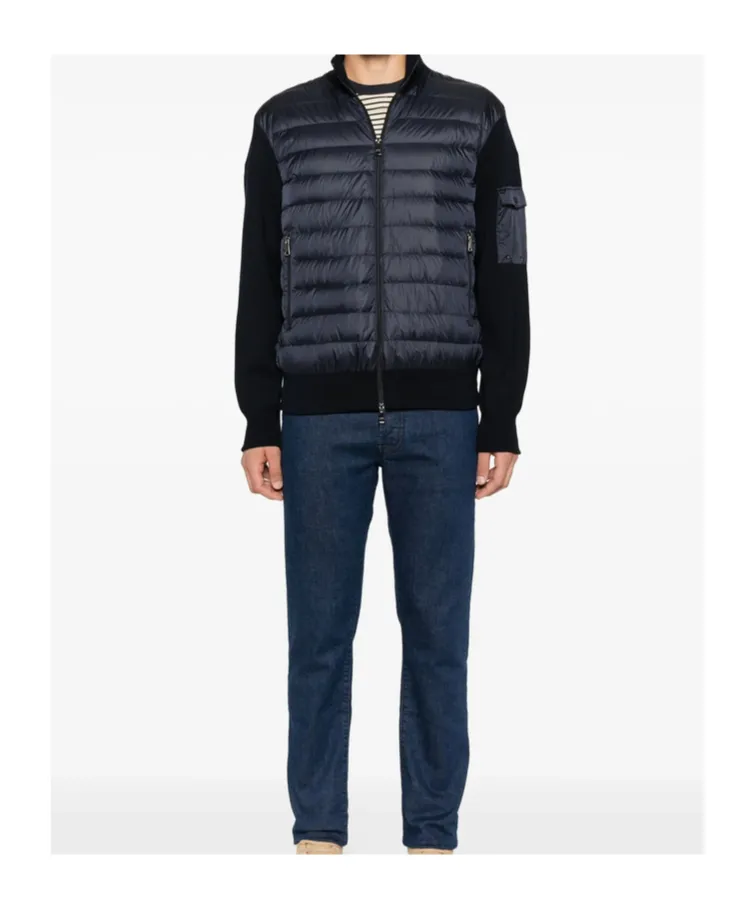 Quilted Wool-Sleeve Jacket