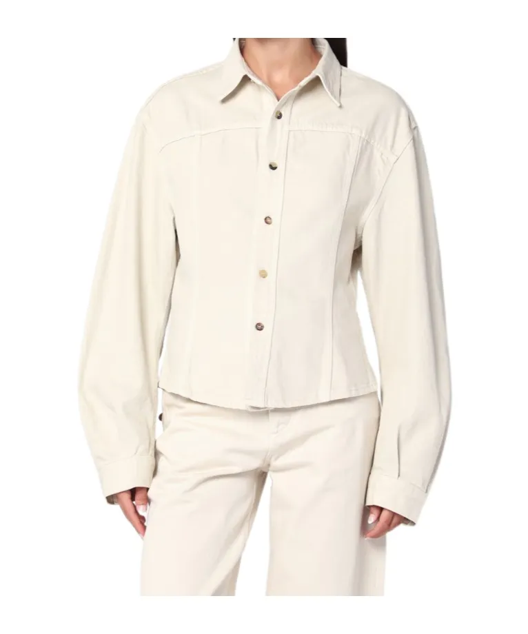 Haikure Button-Up Denim Shirt
