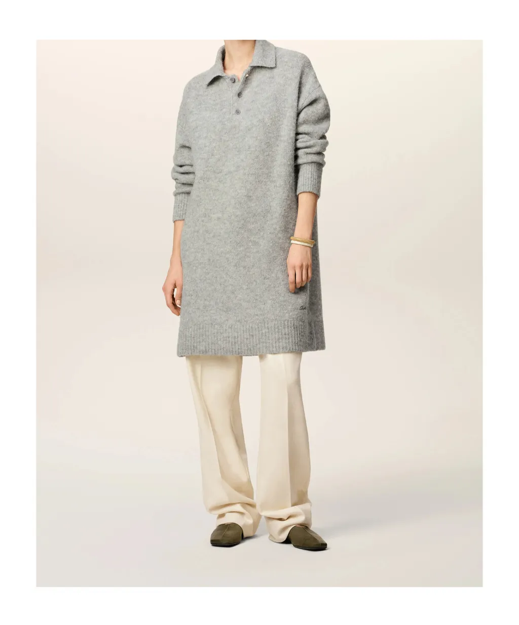 Ami Logo Embroidered Knitted Mini Dress