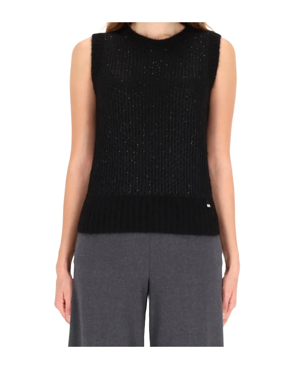 Herno Metallic-Detail Cropped Knit Top
