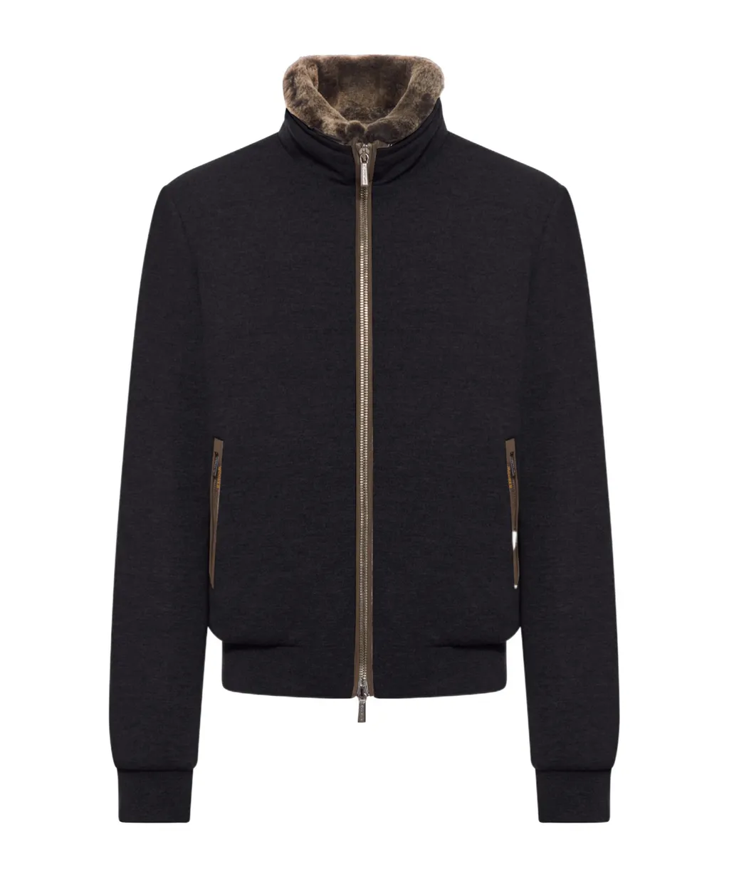 Fur-Collar Bomber Jacket