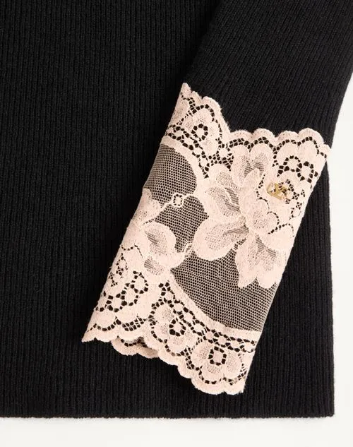 Valentino Lace Detailed Long-Sleeved Jumper