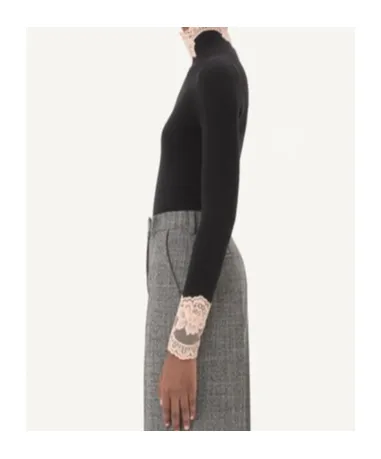 Valentino Lace Detailed Long-Sleeved Jumper
