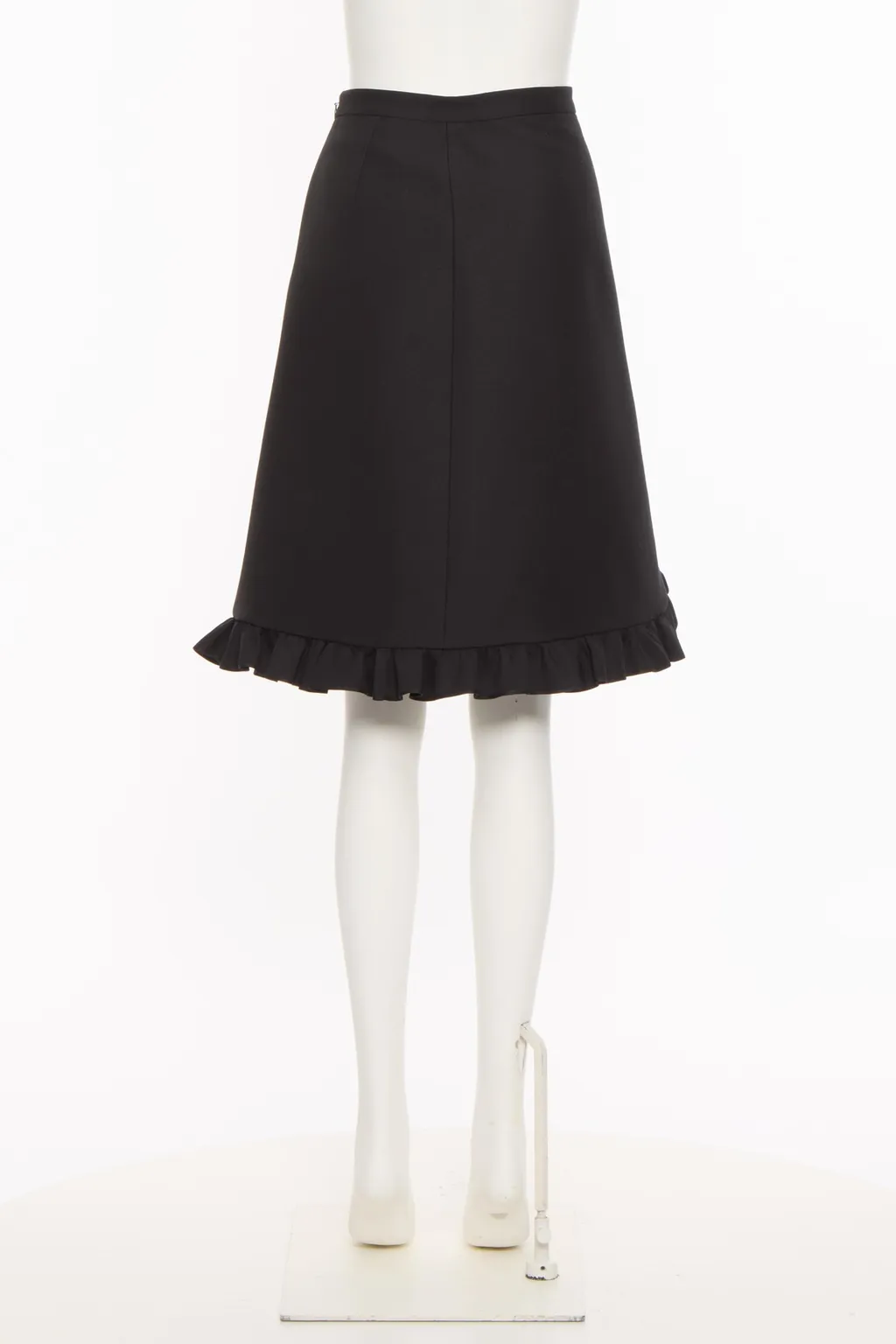 Valentino Zip-Up Ruffled Midi Skirt
