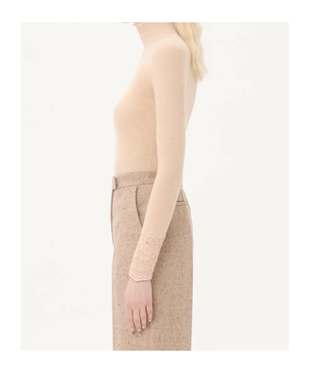 Valentino Lace Detailed Long-Sleeved Jumper