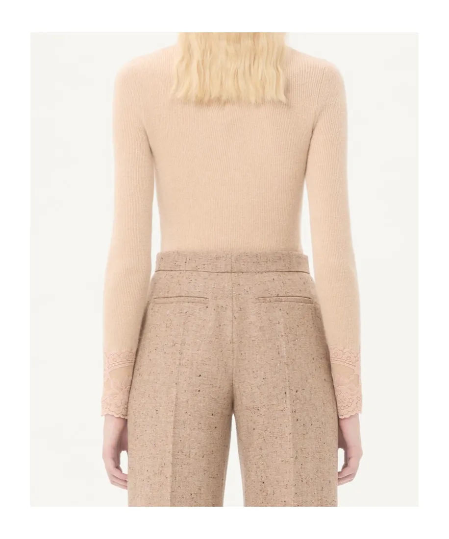 Valentino Lace Detailed Long-Sleeved Jumper