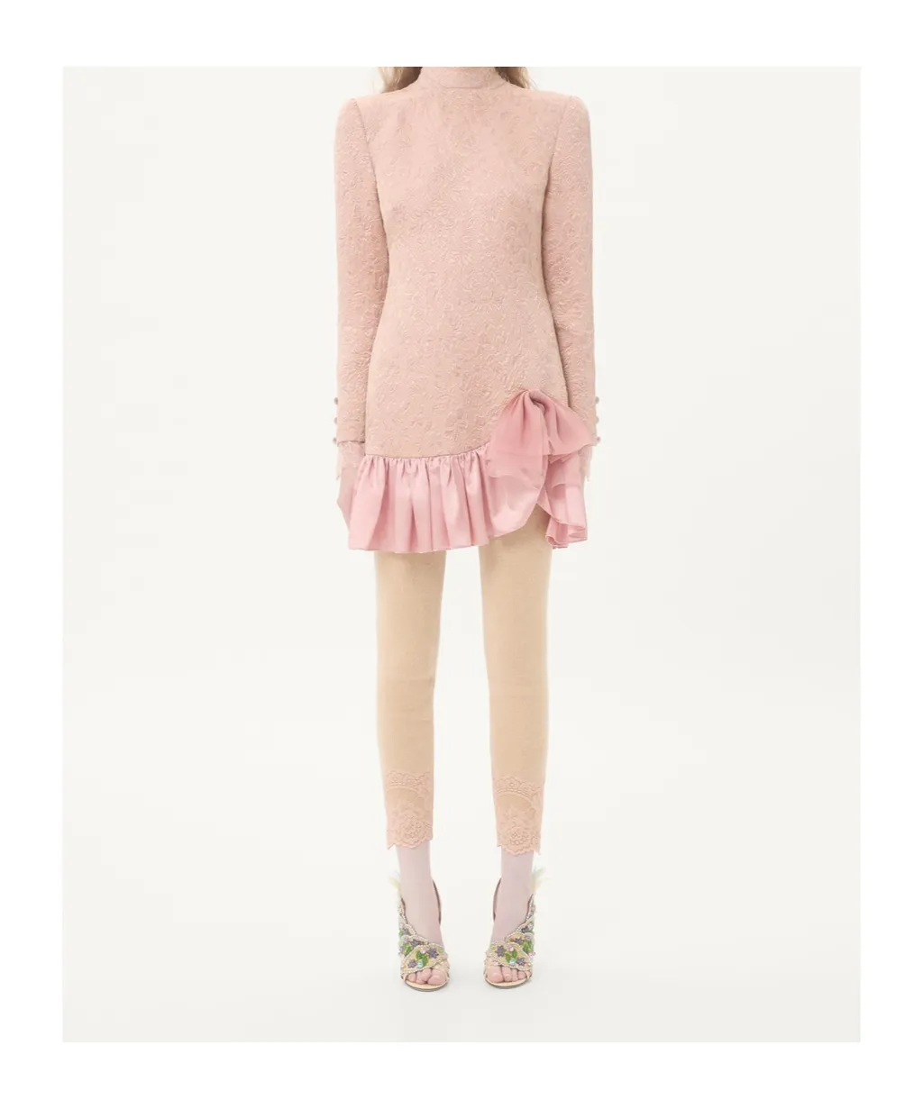Valentino Bow Detailed Ruffled Mini Dress