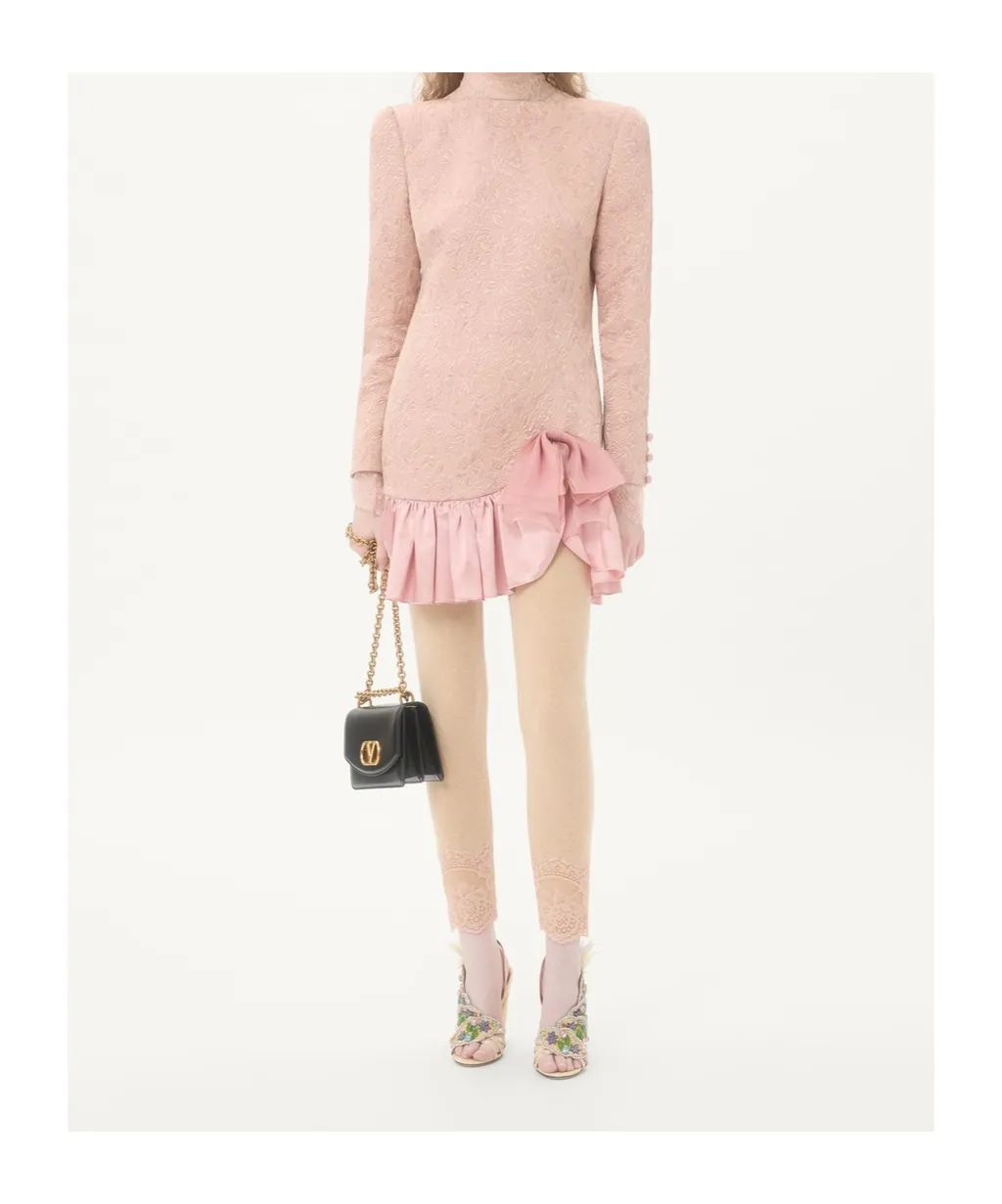 Valentino Bow Detailed Ruffled Mini Dress