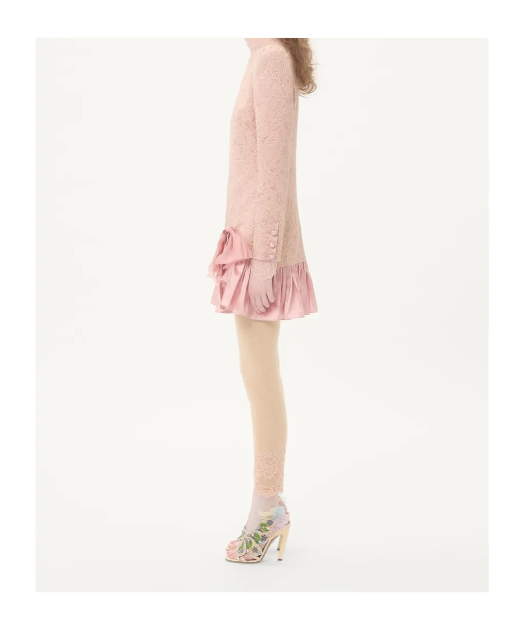 Valentino Bow Detailed Ruffled Mini Dress
