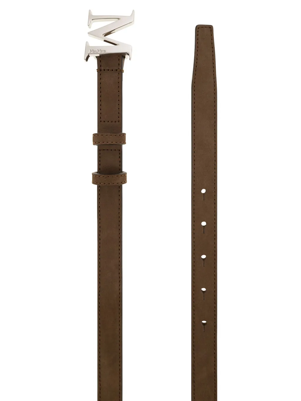 Logo-Buckle Suede Belt
