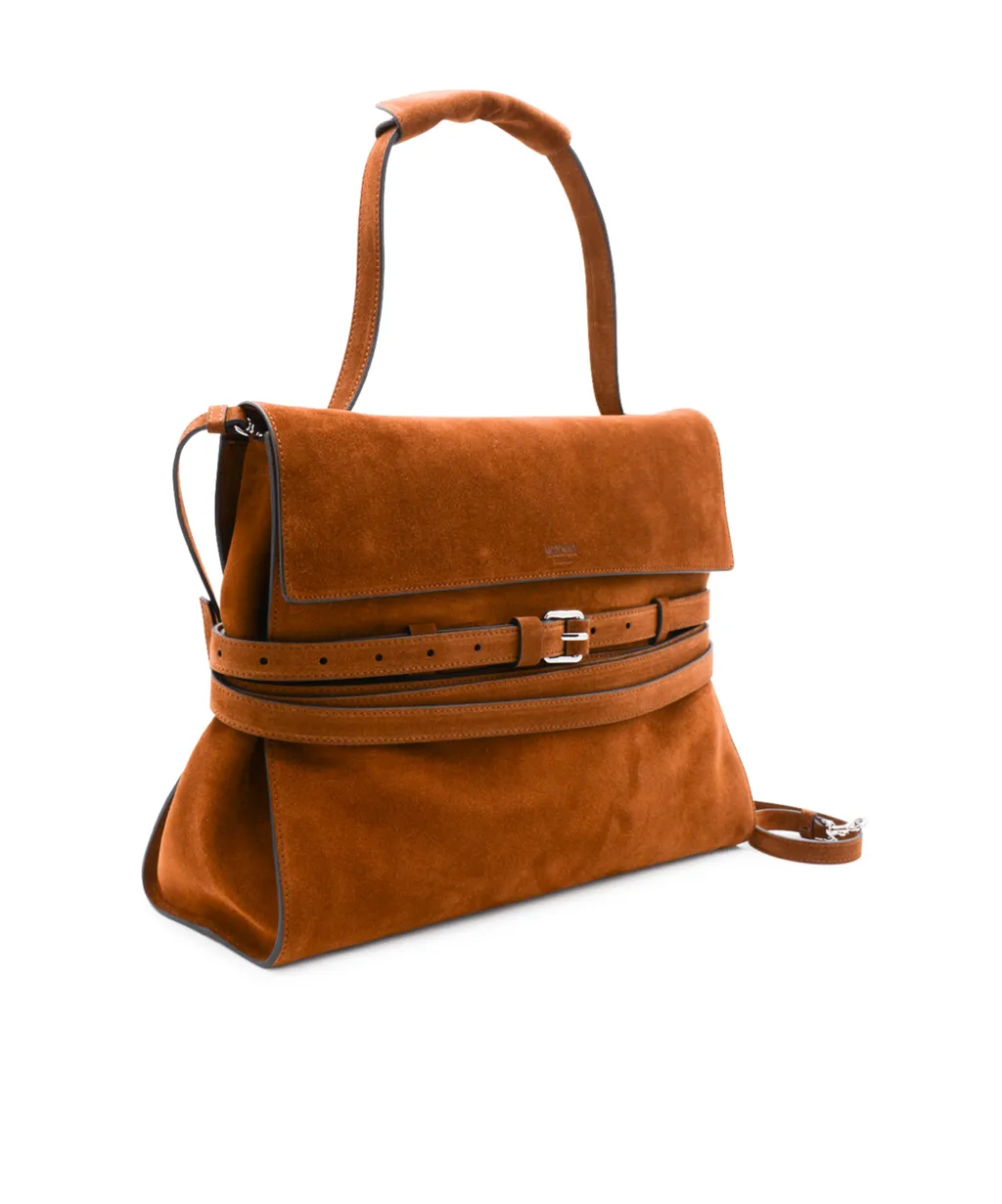 Moschino Logo Embossed Top Handle Bag