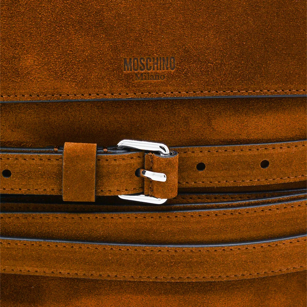 Moschino Logo Embossed Top Handle Bag