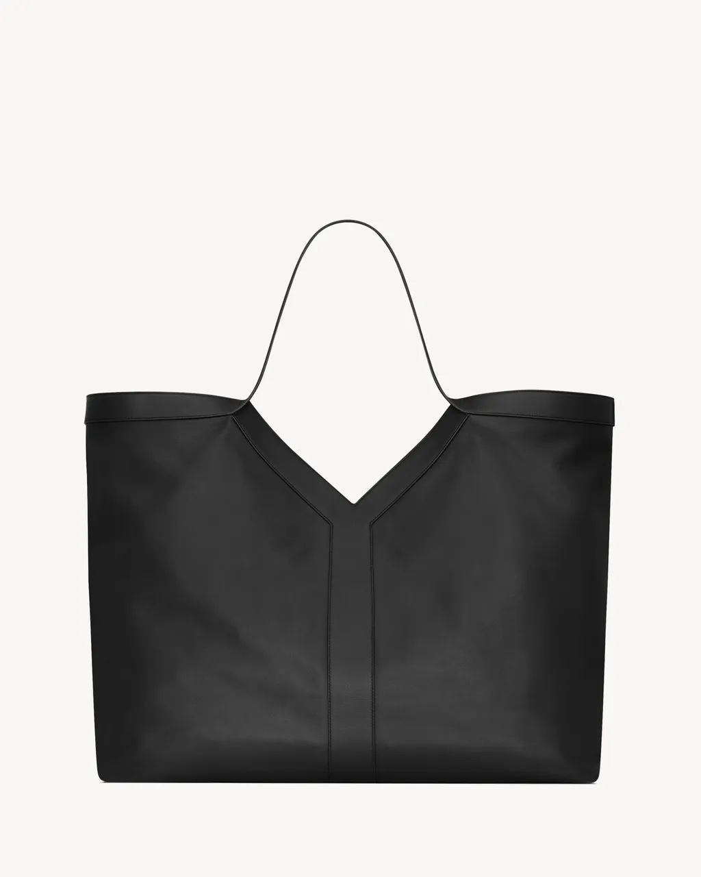 Y Maxi Tote In Grained Leather