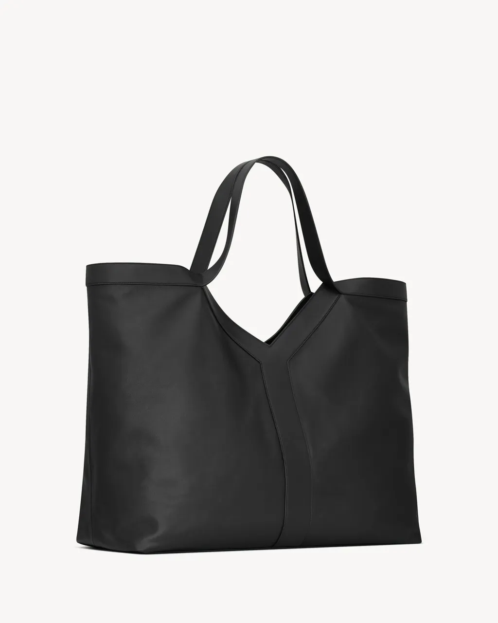 Y Maxi Tote In Grained Leather