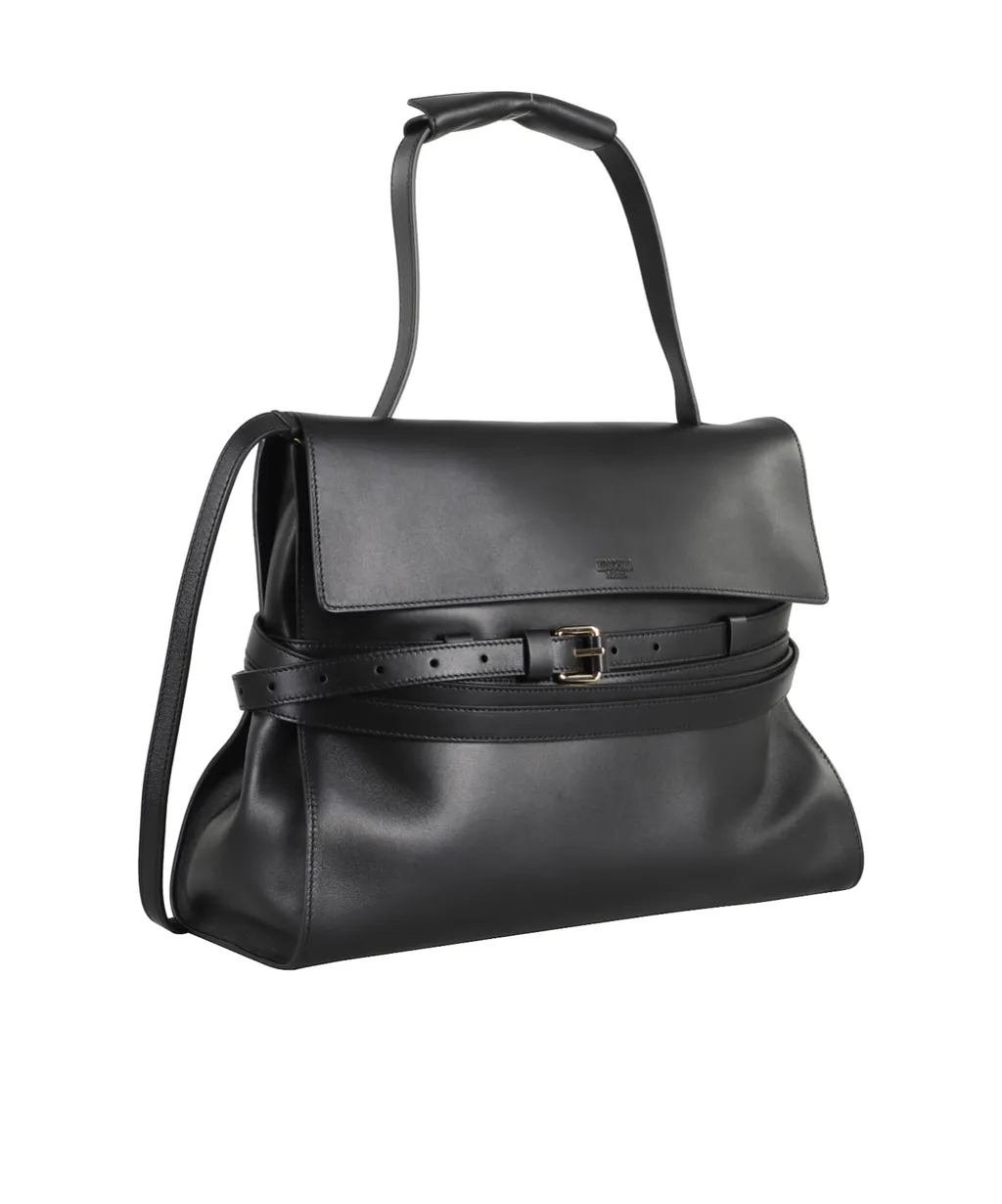 Moschino Tie Me Logo Embossed Handbag